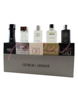 Giorgio Armani Mini SET: Armani Black Code 4ml EDT + Diamonds for Men 4ml EDT + Acqua di Gio 5ml EDT + Eau pour Homme 7ml EDT + Acqua di Gio Profumo 5ml EDP