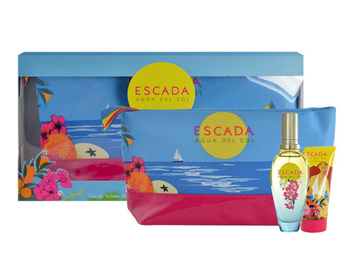 Escada Agua del Sol, Edt 50ml + 50ml tělové mléko + kosmetická taška