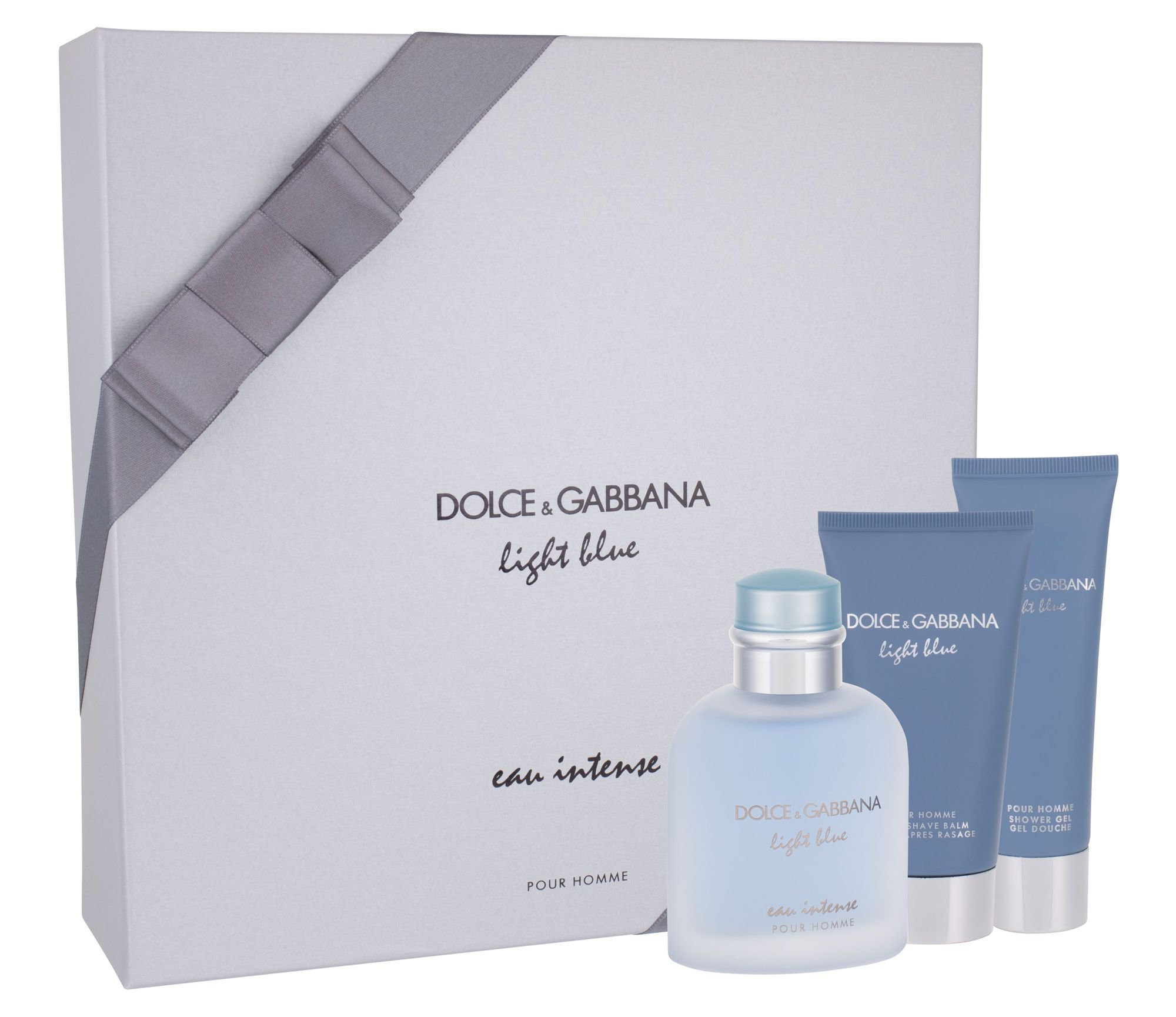 Dolce&Gabbana Light Blue Eau Intense Pour Homme, parfumovaná voda 100 ml + sprchovací gél 50 ml + balzam po holení 75 ml